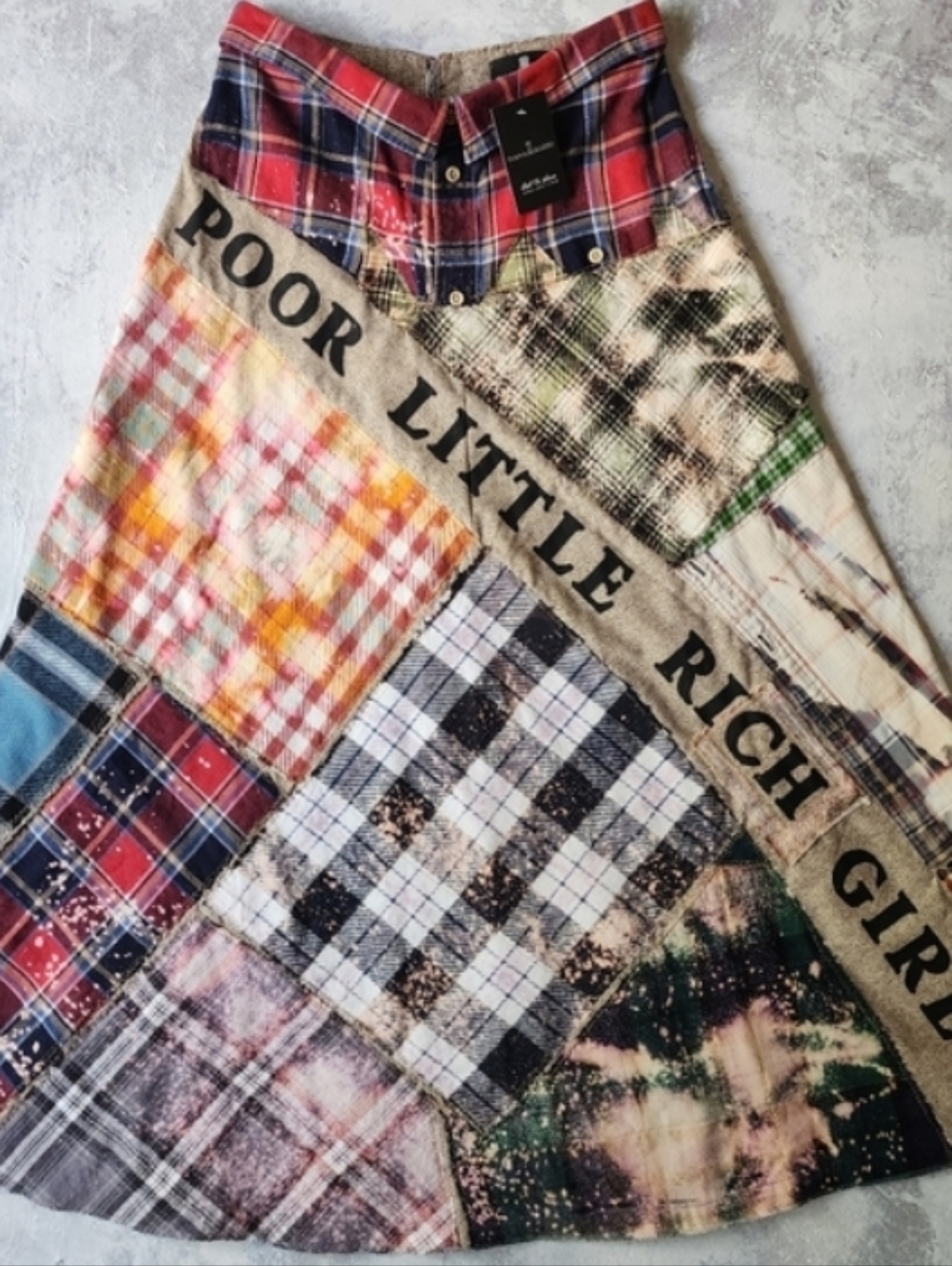 Boho Maxi Skirt Concept Upcycled Patch Cottege Distressing Shabby Chic Country